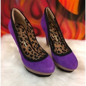 Jessica Simpson heels purple cheeta print size 6.5